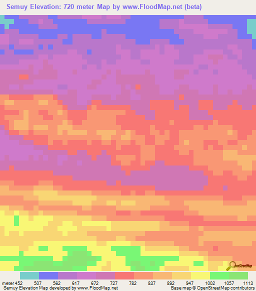 Semuy,Guatemala Elevation Map