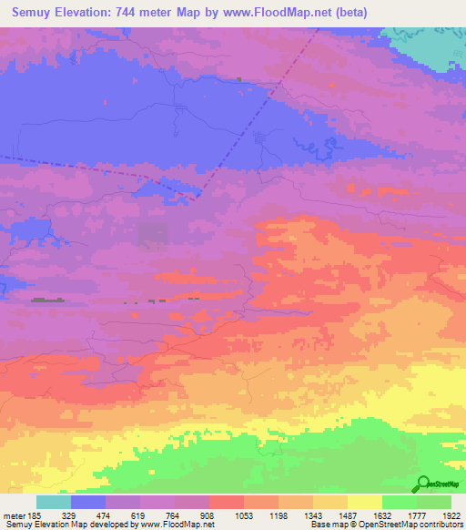 Semuy,Guatemala Elevation Map