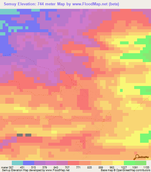 Semuy,Guatemala Elevation Map