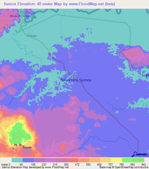 Semox,Guatemala Elevation Map