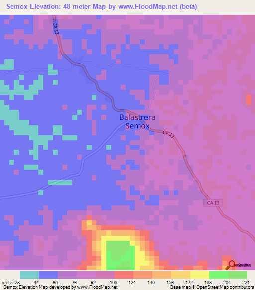 Semox,Guatemala Elevation Map