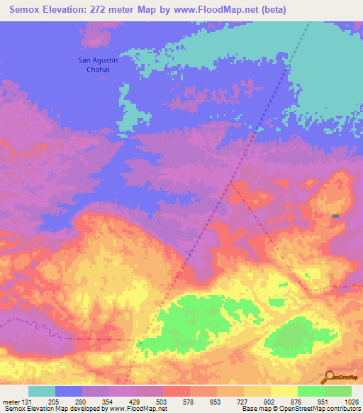 Semox,Guatemala Elevation Map