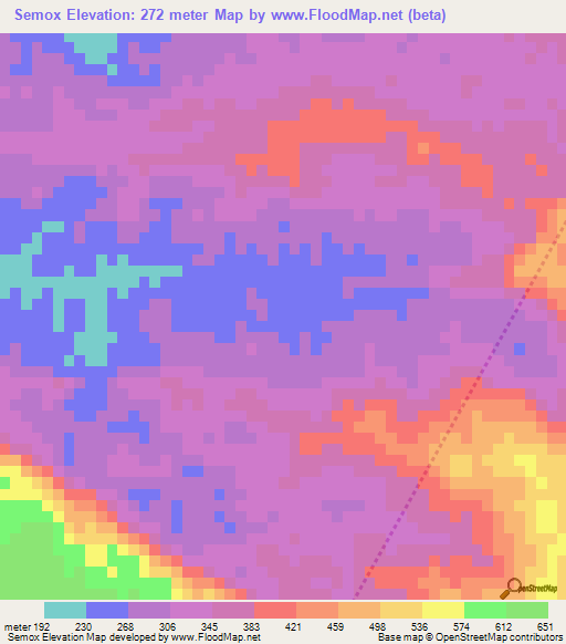 Semox,Guatemala Elevation Map