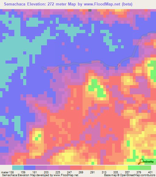 Semachaca,Guatemala Elevation Map