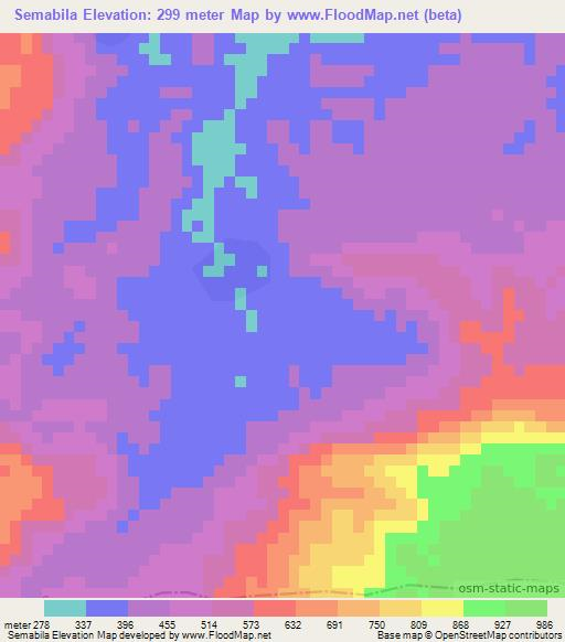 Semabila,Guatemala Elevation Map