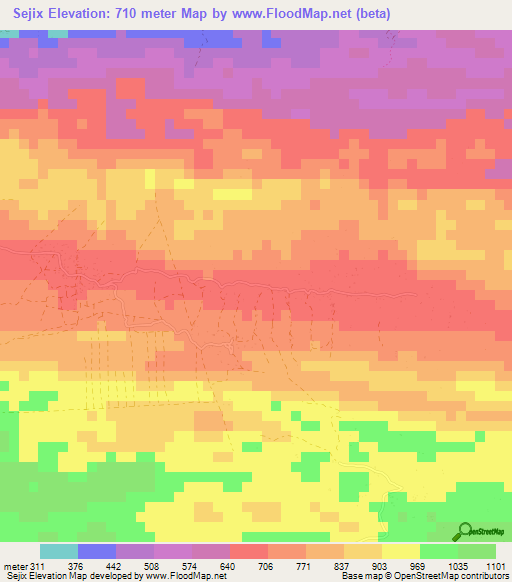 Sejix,Guatemala Elevation Map