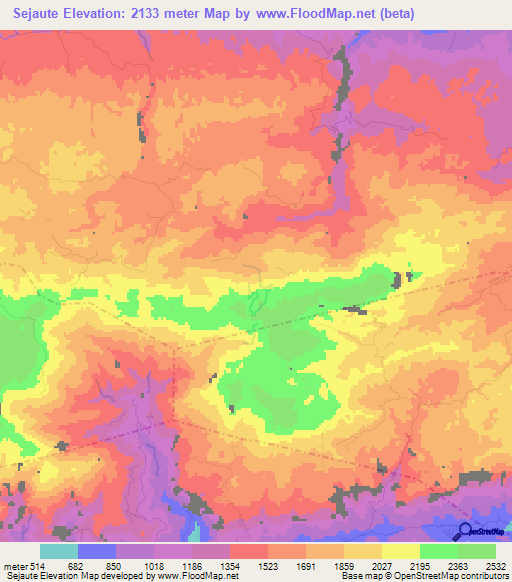 Sejaute,Guatemala Elevation Map