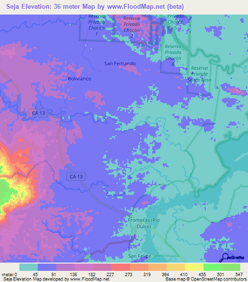 Seja,Guatemala Elevation Map