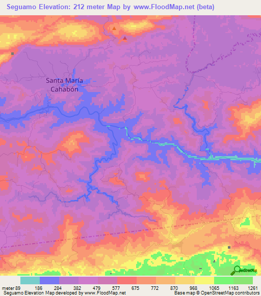 Seguamo,Guatemala Elevation Map