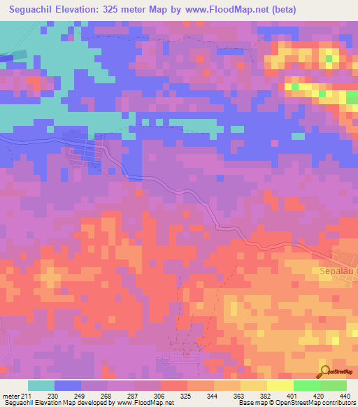 Seguachil,Guatemala Elevation Map