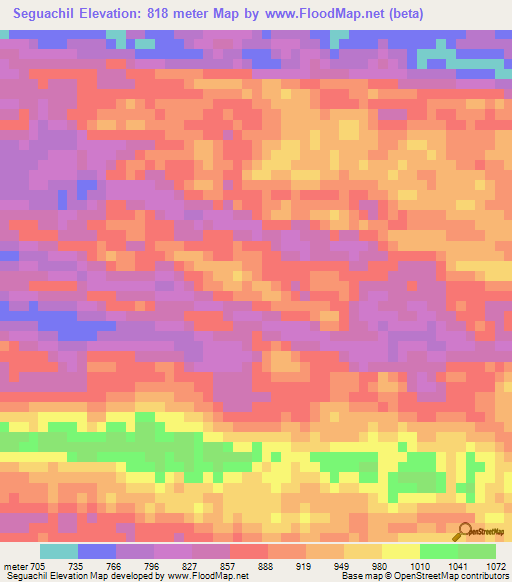 Seguachil,Guatemala Elevation Map