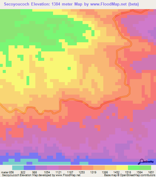 Secoyoucoch,Guatemala Elevation Map