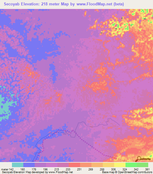 Secoyab,Guatemala Elevation Map