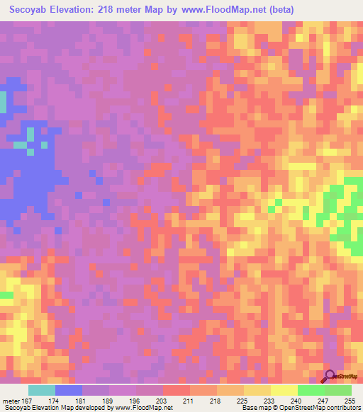 Secoyab,Guatemala Elevation Map