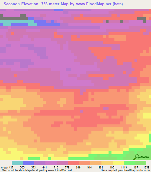 Seconon,Guatemala Elevation Map