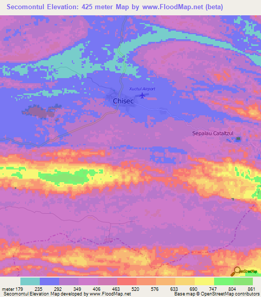 Secomontul,Guatemala Elevation Map