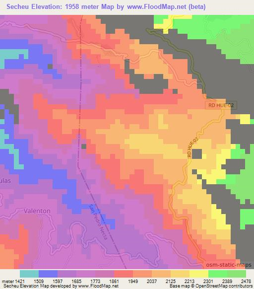 Secheu,Guatemala Elevation Map