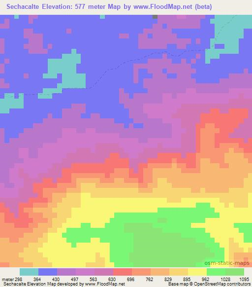 Sechacalte,Guatemala Elevation Map