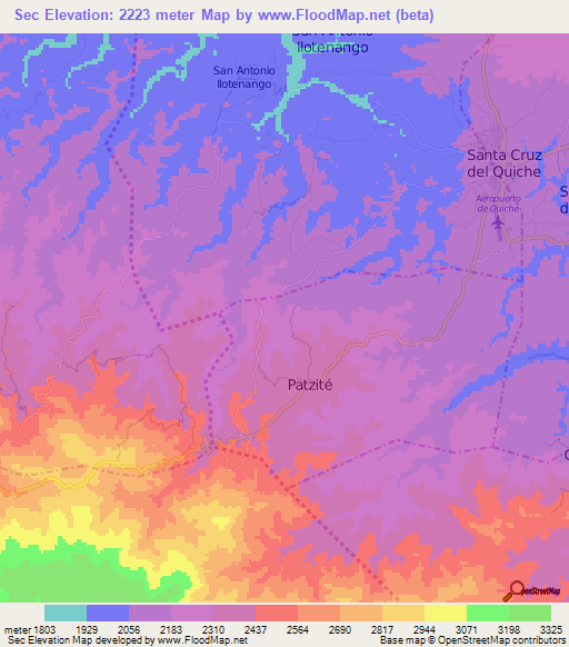 Sec,Guatemala Elevation Map