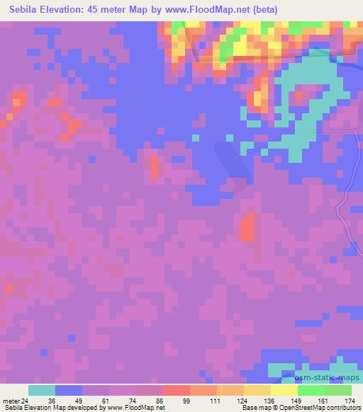 Sebila,Guatemala Elevation Map