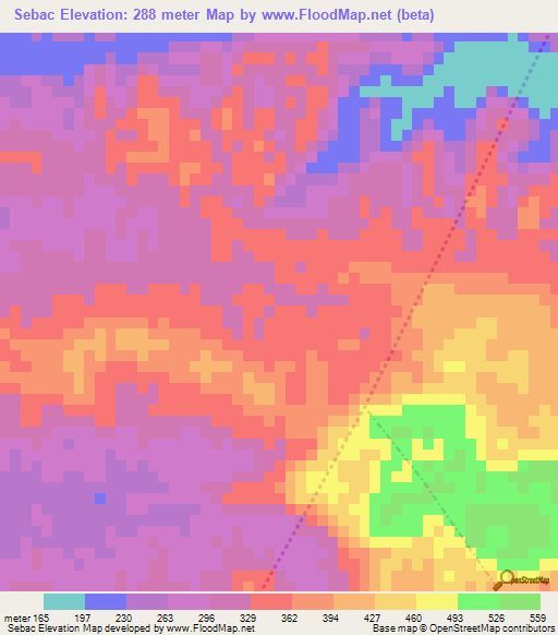 Sebac,Guatemala Elevation Map