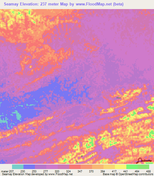 Seamay,Guatemala Elevation Map