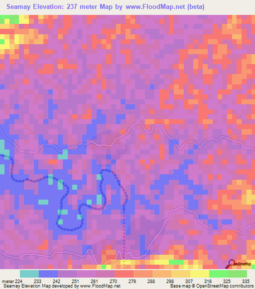 Seamay,Guatemala Elevation Map