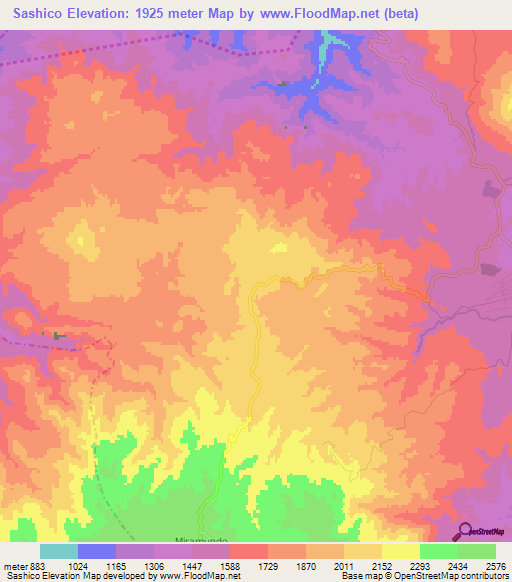 Sashico,Guatemala Elevation Map