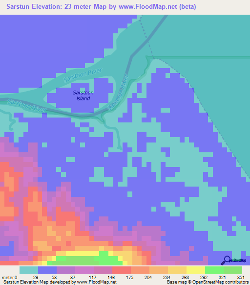 Sarstun,Guatemala Elevation Map