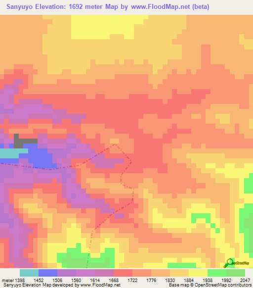 Sanyuyo,Guatemala Elevation Map