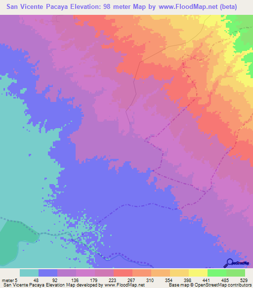 San Vicente Pacaya,Guatemala Elevation Map