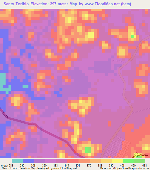 Santo Toribio,Guatemala Elevation Map