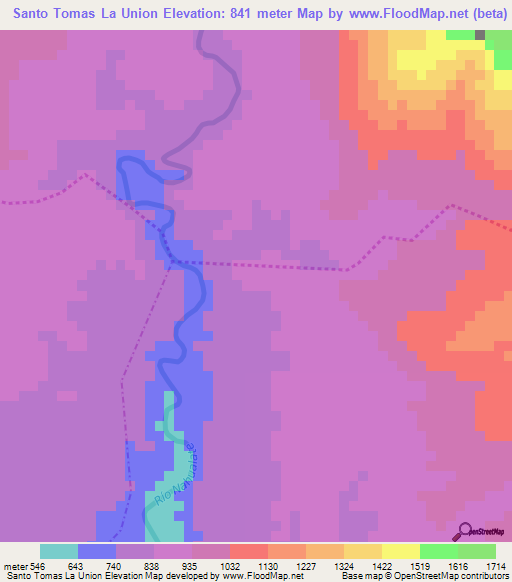 Santo Tomas La Union,Guatemala Elevation Map