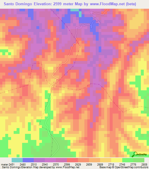 Santo Domingo,Guatemala Elevation Map