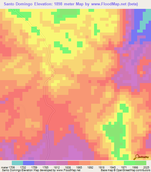 Santo Domingo,Guatemala Elevation Map