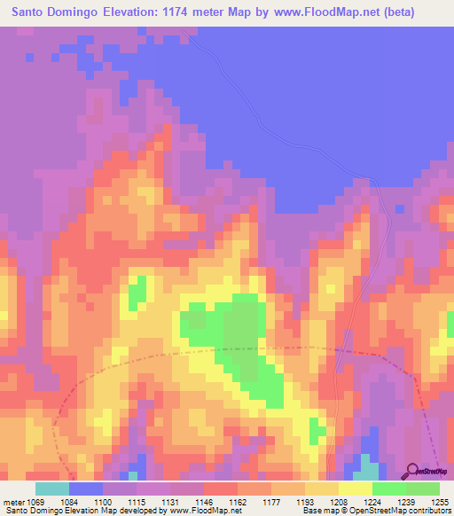 Santo Domingo,Guatemala Elevation Map