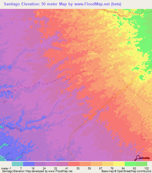 Santiago,Guatemala Elevation Map