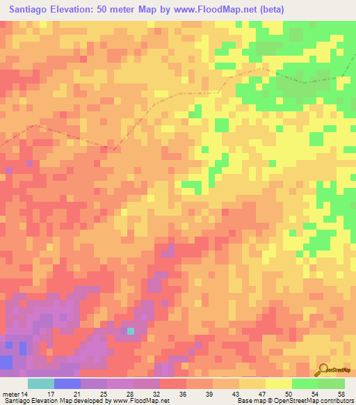 Santiago,Guatemala Elevation Map