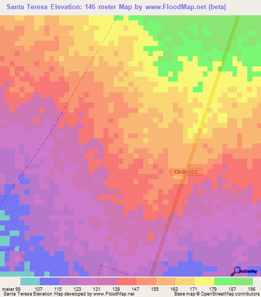 Santa Teresa,Guatemala Elevation Map