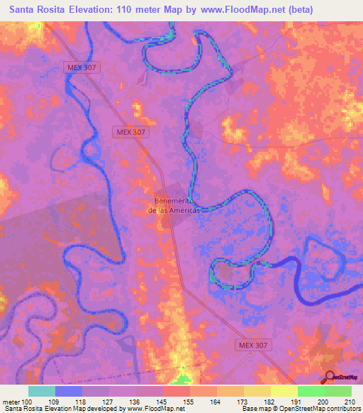 Santa Rosita,Guatemala Elevation Map