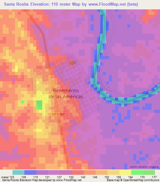 Santa Rosita,Guatemala Elevation Map