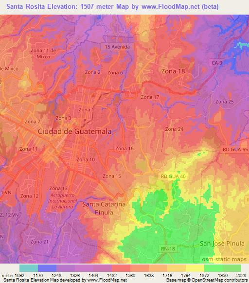 Santa Rosita,Guatemala Elevation Map