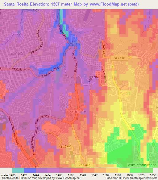 Santa Rosita,Guatemala Elevation Map