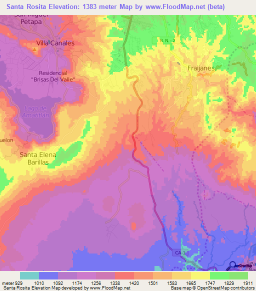 Santa Rosita,Guatemala Elevation Map