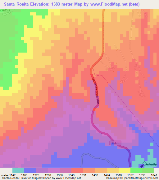 Santa Rosita,Guatemala Elevation Map