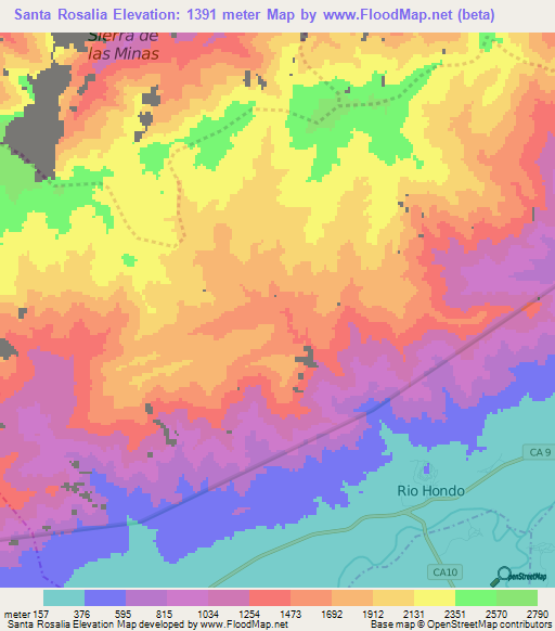 Santa Rosalia,Guatemala Elevation Map