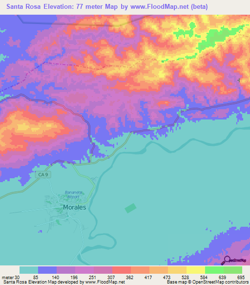 Santa Rosa,Guatemala Elevation Map