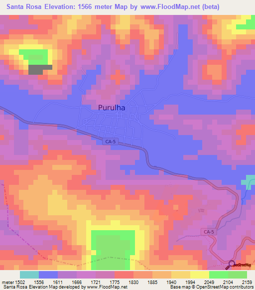 Santa Rosa,Guatemala Elevation Map