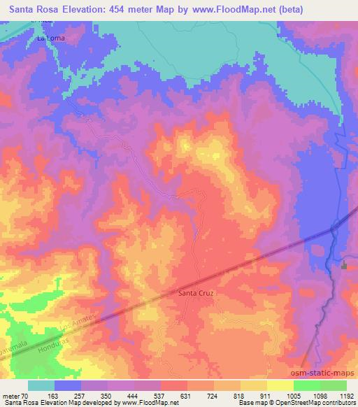 Santa Rosa,Guatemala Elevation Map