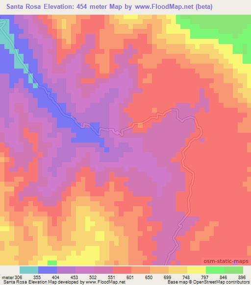 Santa Rosa,Guatemala Elevation Map